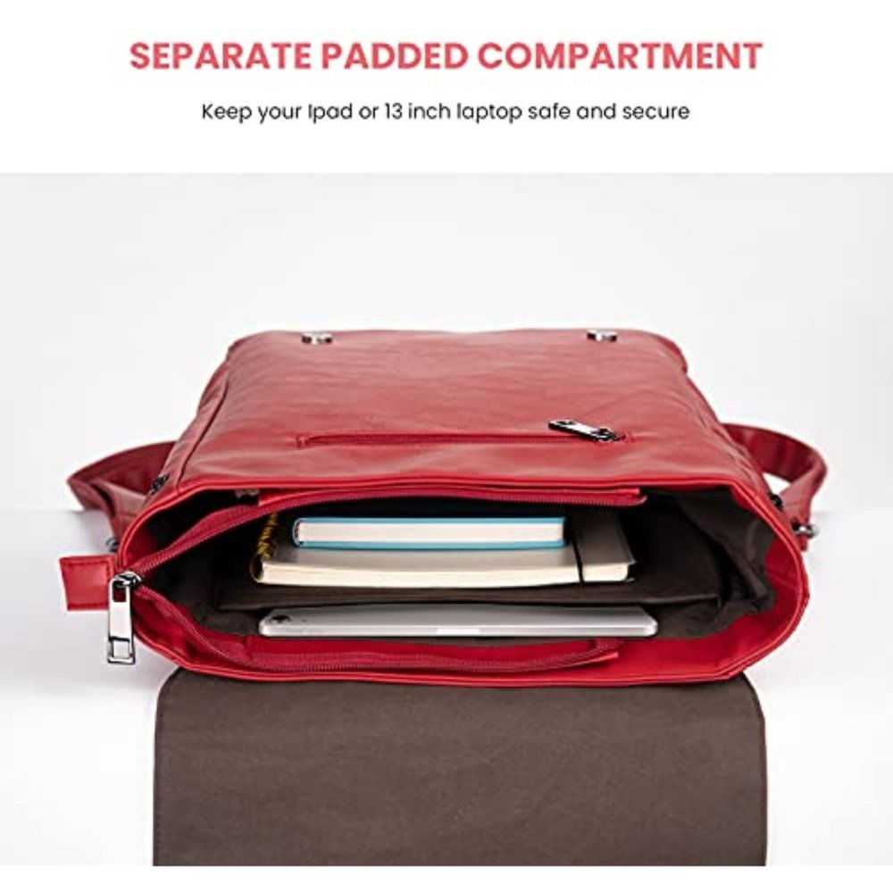 New  VINTAGE LEATHER BACKPACK: - Picture 12 of 14